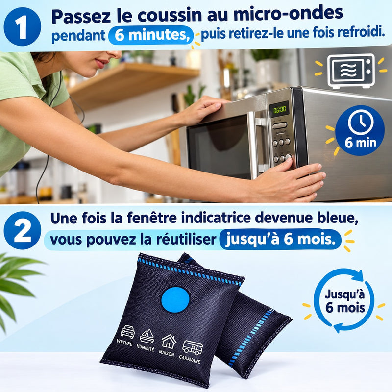 Pare-brise avant et après le sachet anti-humidité